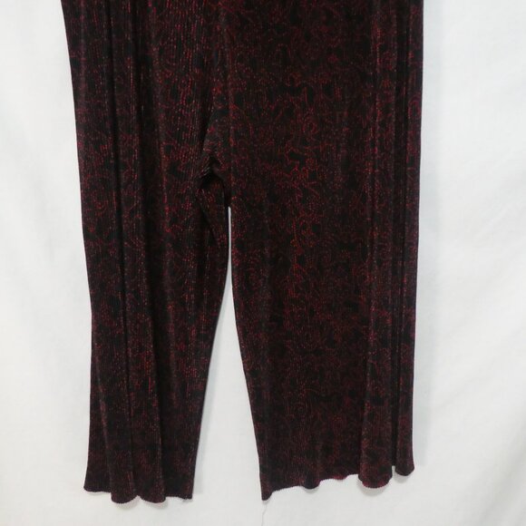 Handmade Red and Black Wide Leg Lounge Pants | 19 inch waist measured - Picture 7 of 16